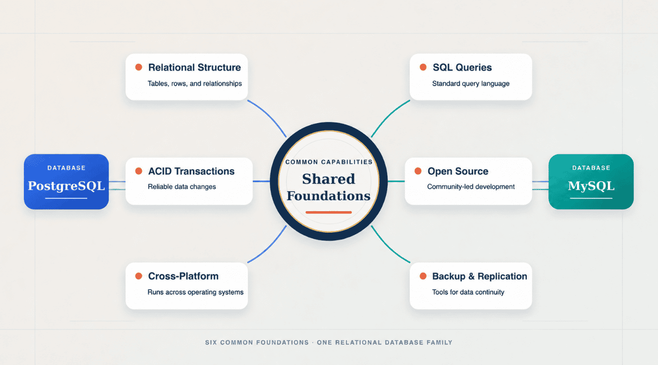 Similarities Between PostgreSQL And MySQL