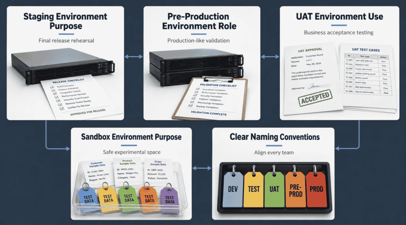 Staging Vs Pre-Production Vs UAT Vs Sandbox Naming Confusion, Resolved